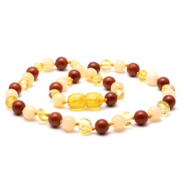 Collier pour enfant en ambre de la Baltique et pierres fines 17