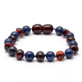 Barockes Kinderarmband aus Baltischem Bernstein & Türkis 12