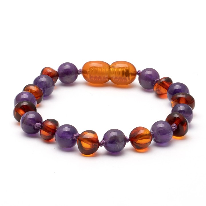 Baroque baltic amber & turquoise children’s bracelet 8