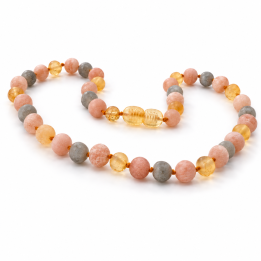Baltic amber & moonstone / labradorite children’s necklace 13