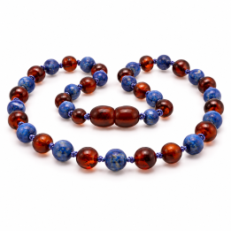Baltic amber & lapis lazuli children’s necklace 139