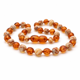 Baltische barnsteen & agaat kinderketting 8