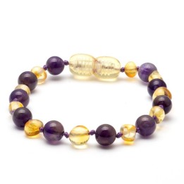 Barokke Baltische barnsteen & amethist armband 7 | WholesaleAmber